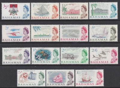 1965 Bahamas SG.247-61 definitive set of 15 values U/M(MNH) 1965 Bahamas SG.247-61 definitive set of 15 values U/M(MNH)