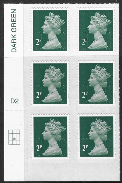 U2921 2p 2B deep green M17L cyld. D2 grid position R3 C2 DLR U/M (MNH) U2921 2p 2B deep green M17L cyld. D2 grid position R3 C2 DLR U/M (MNH)