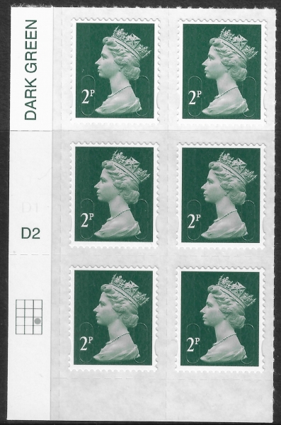 U2921 2p 2B deep green M15L cyld. D2 grid position R3 C3 DLR U/M (MNH) U2921 2p 2B deep green M15L cyld. D2 grid position R3 C3 DLR U/M (MNH)