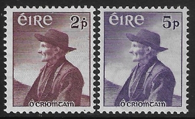 1957  Ireland  SG.166-7  Thomas O'Crohan  set 2 values U/M (MNH) 1957  Ireland  SG.166-7  Thomas O'Crohan  set 2 values U/M (MNH)