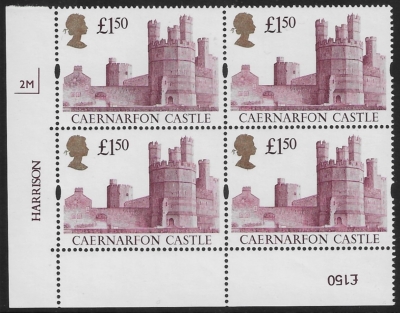 UK7 (SG.1612) £1.50  cylinder Block of 4 cylinder 2M Harrison U/M (MNH) UK7 (SG.1612) £1.50  cylinder Block of 4 cylinder 2M Harrison U/M (MNH)