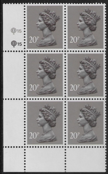 X1014 (UG50) Questa 20p dull purple. perf L(P) Cyld. Q15Q15 U/M (MNH) X1014 (UG50) Questa 20p dull purple. perf L(P) Cyld. Q15Q15 U/M (MNH)