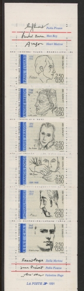 1991 France SG.3013a CSB17 Poets Booklet (MNH) 1991 France SG.3013a CSB17 Poets Booklet (MNH)