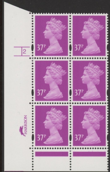 Y1703 (U363) 37p bright mauve 2B Harrison Cyl. 2 no dot . phos 47 blue fluor U/M (MNH) Y1703 (U363) 37p bright mauve 2B Harrison Cyl. 2 no dot . phos 47 blue fluor U/M (MNH)