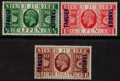 1935 Tangier - SG.238-40 KGV Silver Jubilee set mounted mint. 1935 Tangier - SG.238-40 KGV Silver Jubilee set mounted mint.