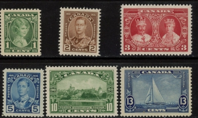 1935 Canada - SG.335-40 KGV Silver Jubilee set 6 values unmounted mint (MNH) 1935 Canada - SG.335-40 KGV Silver Jubilee set 6 values unmounted mint (MNH)