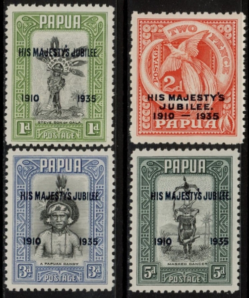 1935 Papua (British New Guinea) SG.150-3 Silver Jubilee set 4 values U/M (MNH) 1935 Papua (British New Guinea) SG.150-3 Silver Jubilee set 4 values U/M (MNH)