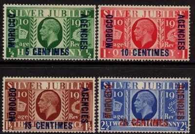 1935 Morocco Agencies (French) - SG.212-5 KGV Silver Jubilee set mounted mint. 1935 Morocco Agencies (French) - SG.212-5 KGV Silver Jubilee set mounted mint.