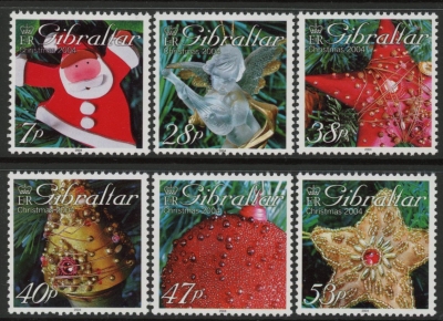 2004 Gibraltar SG.1107-12 Christmas Decorations Set of 6 values U/M (MNH) 2004 Gibraltar SG.1107-12 Christmas Decorations Set of 6 values U/M (MNH)