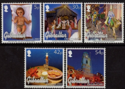 2003 Gibraltar SG.1066-70 Christmas Set of 5 values U/M (MNH) 2003 Gibraltar SG.1066-70 Christmas Set of 5 values U/M (MNH)