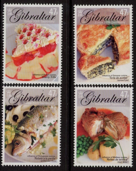 2005 Gibraltar SG.1125-8 Europa Gastronomy Set of 4 values U/M (MNH) 2005 Gibraltar SG.1125-8 Europa Gastronomy Set of 4 values U/M (MNH)