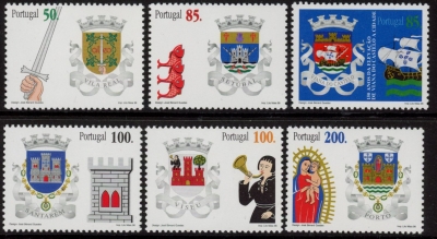 1998 Portugal SG.2648-53 District Arms 3rd Series Set of 6 values U/M (MNH) 1998 Portugal SG.2648-53 District Arms 3rd Series Set of 6 values U/M (MNH)