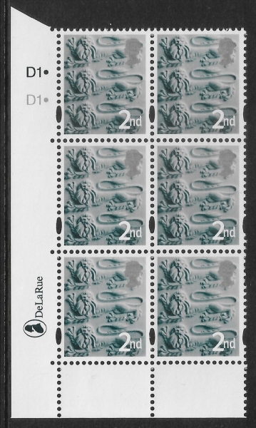 EN 6b 2nd lions. ribbon T I CB cyld. D1 D1 dot Phos D1 dot DLR U/M (MNH) EN 6b 2nd lions. ribbon T I CB cyld. D1 D1 dot Phos D1 dot DLR U/M (MNH)