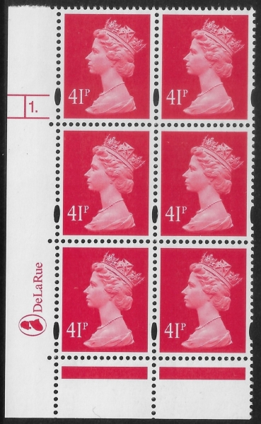 Y1714 (U392) 41p rosine 2B DLR. Cyl. 1 dot phos 47 dot. blue fluor. LFG U/M (MNH) Y1714 (U392) 41p rosine 2B DLR. Cyl. 1 dot phos 47 dot. blue fluor. LFG U/M (MNH)