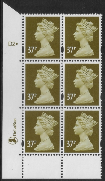 Y1705 (U368) 37p brown-olive. CB DLR. Cyl. D2 dot phos D1 dot..blue fluor.U/M (MNH) Y1705 (U368) 37p brown-olive. CB DLR. Cyl. D2 dot phos D1 dot..blue fluor.U/M (MNH)