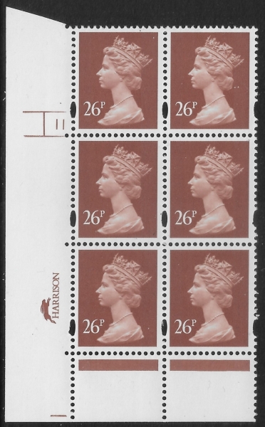 Y1691 (U301A) 26p red brown Harr Cyl.11 no dot phos 43. PVA bluish. blue fluor. U/M (MNH) Y1691 (U301A) 26p red brown Harr Cyl.11 no dot phos 43. PVA bluish. blue fluor. U/M (MNH)
