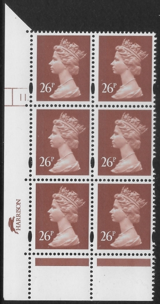 Y1691 (U301A) 26p red brown Harr Cyl.11 dot phos 43. PVA bluish. blue fluor. U/M (MNH) Y1691 (U301A) 26p red brown Harr Cyl.11 dot phos 43. PVA bluish. blue fluor. U/M (MNH)