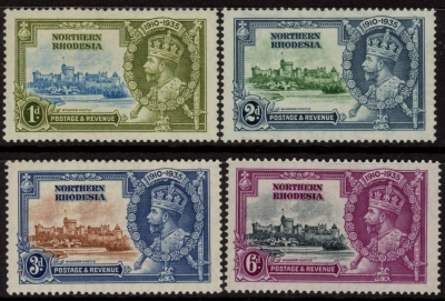 1935 Northern Rhodesia SG18-21 KGV Silver Jubilee set l mounted mint. Cat. value £50.00 1935 Northern Rhodesia SG18-21 KGV Silver Jubilee set l mounted mint. Cat. value £50.00
