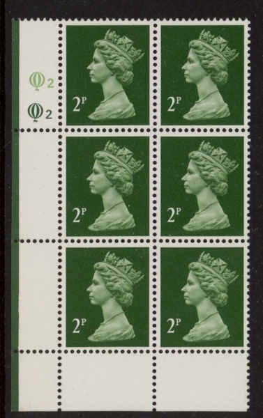 X1001 (UG7) Questa 2p TII bright green & deep green. Cyld. Q2 Q2 U/M (MNH) X1001 (UG7) Questa 2p TII bright green & deep green. Cyld. Q2 Q2 U/M (MNH)