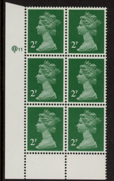 X1000a (UG6) Questa 2p TI Perf 15x14 emerald green. ACP Cyld. Q11 U/M (MNH) X1000a (UG6) Questa 2p TI Perf 15x14 emerald green. ACP Cyld. Q11 U/M (MNH)