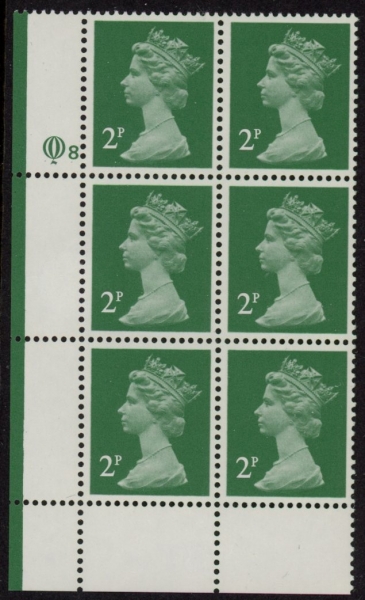 X1000a (UG5) Questa 2p TI Perf 15x14 emerald green. FCP Cyld. Q8 (P) U/M (MNH) X1000a (UG5) Questa 2p TI Perf 15x14 emerald green. FCP Cyld. Q8 (P) U/M (MNH)