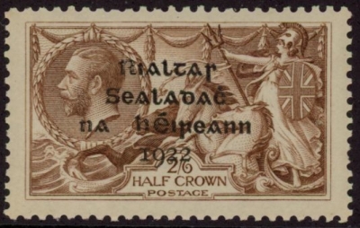 1922 Ireland  SG.17  2/6d sepia-brown 4 line overprint in black by Dollard. U/M (MNH) 1922 Ireland  SG.17  2/6d sepia-brown 4 line overprint in black by Dollard. U/M (MNH)