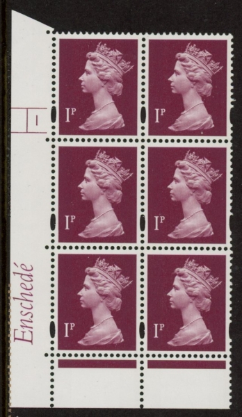 Y1667 (U69) 1p crimson. Enschedé. PVA bluish. Cyld.1 no dot. blue fluor U/M (MNH) Y1667 (U69) 1p crimson. Enschedé. PVA bluish. Cyld.1 no dot. blue fluor U/M (MNH)