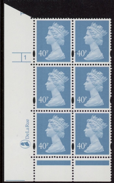 Y1710 (U383) 40p dp. azure. Harrison/DLR Cyld. 1 no dot. phos 47 U/M (MNH) Y1710 (U383) 40p dp. azure. Harrison/DLR Cyld. 1 no dot. phos 47 U/M (MNH)