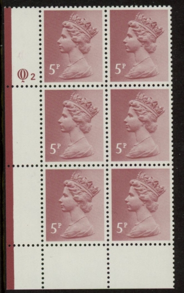 X1004 (UG17B) Questa 5p claret Perf 14 . FCP Cyld. Q2 perf U/M (MNH) X1004 (UG17B) Questa 5p claret Perf 14 . FCP Cyld. Q2 perf U/M (MNH)