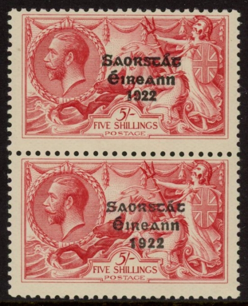 1927 KGV. SG84a  5/- wide & narrow date pair. U/M (MNH) 1927 KGV. SG84a  5/- wide & narrow date pair. U/M (MNH)