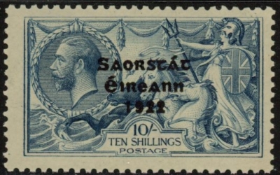 1928 KGV. SG88  10/- dull grey-blue. mounted mint. 1928 KGV. SG88  10/- dull grey-blue. mounted mint.