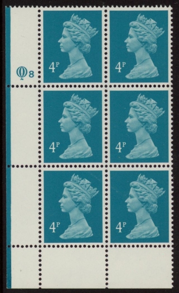 X1002 (UG14) Questa 4p greenish blue Cyld. Q8 U/M (MNH) X1002 (UG14) Questa 4p greenish blue Cyld. Q8 U/M (MNH)