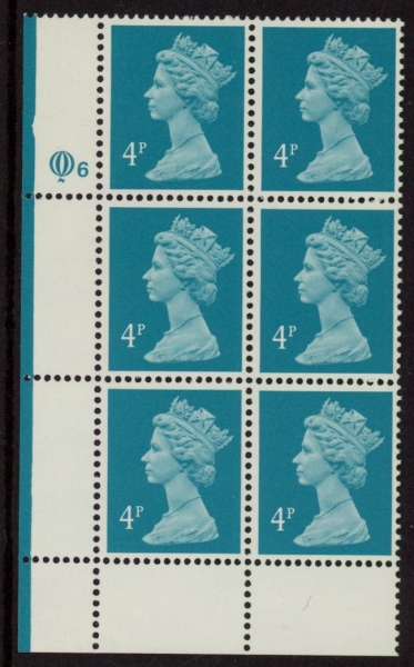 X1002 (UG14) Questa 4p greenish blue Cyld. Q6 U/M (MNH) X1002 (UG14) Questa 4p greenish blue Cyld. Q6 U/M (MNH)