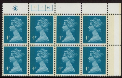 X996 (UG12) Waddington 4p greenish blue Cyld. 2,1 phos 2 no dot. U/M (MNH) X996 (UG12) Waddington 4p greenish blue Cyld. 2,1 phos 2 no dot. U/M (MNH)