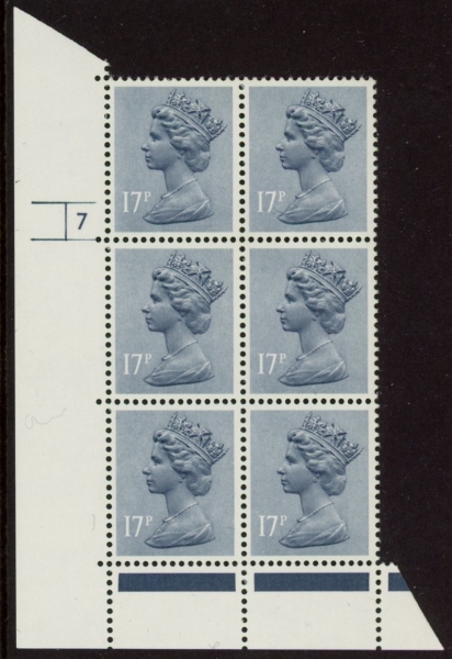 U246 (x952) Harrison 17p grey blue (FCP) PVAD. cyld. 7 no dot U/M (MNH) U246 (x952) Harrison 17p grey blue (FCP) PVAD. cyld. 7 no dot U/M (MNH)