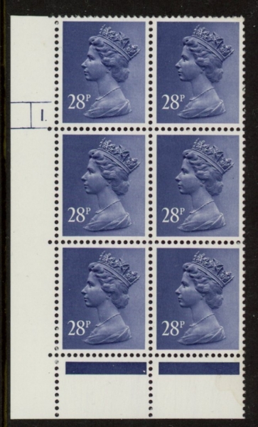 U307 (x975) Harrison 28p deep violet (FCP) PVAD. cyld.1 dot U/M (MNH) U307 (x975) Harrison 28p deep violet (FCP) PVAD. cyld.1 dot U/M (MNH)