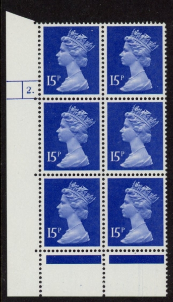 U231 (x947) Harrison 15p ultramarine (FCP) PVAD. cyld 2 dot U/M (MNH) U231 (x947) Harrison 15p ultramarine (FCP) PVAD. cyld 2 dot U/M (MNH)