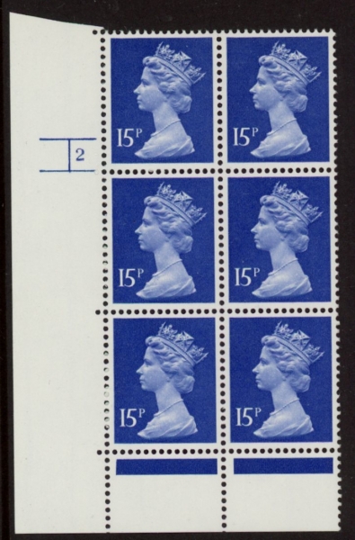 U231 (x947) Harrison 15p ultramarine (FCP) PVAD. cyld 2 no dot U/M (MNH) U231 (x947) Harrison 15p ultramarine (FCP) PVAD. cyld 2 no dot U/M (MNH)