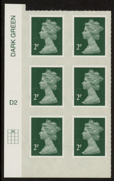 U2921 2p 2B deep green M12L cyld. D2 grid position R1 C2 DLR U/M (MNH) U2921 2p 2B deep green M12L cyld. D2 grid position R1 C2 DLR U/M (MNH)