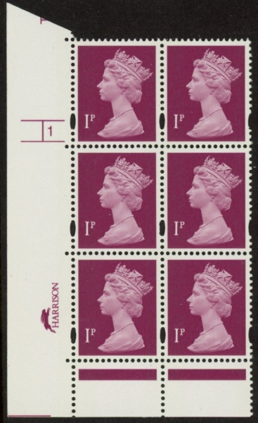 Y1667 (U69B) 1p crimson. Harrison/DLR 2B blue fluor. PVA. bluish Cyld. 1 no dot. phos 45 U/M (MNH) Y1667 (U69B) 1p crimson. Harrison/DLR 2B blue fluor. PVA. bluish Cyld. 1 no dot. phos 45 U/M (MNH)