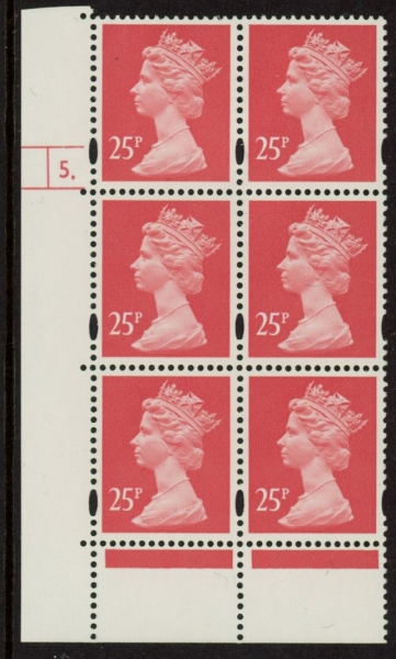 Y1689 (U289) 25p rose-red. phos. Harrison Cyld. 5dot. U/M (MNH) Y1689 (U289) 25p rose-red. phos. Harrison Cyld. 5dot. U/M (MNH)