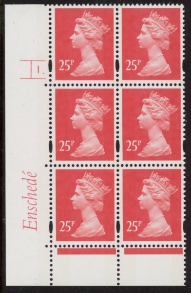 Y1690 (U292) 25p rose-red. 2B. Enschede Cyld. 1dot. PVA Blue Fluor. U/M (MNH) Y1690 (U292) 25p rose-red. 2B. Enschede Cyld. 1dot. PVA Blue Fluor. U/M (MNH)