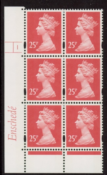 Y1690 (U293) 25p rose-red. 2B. Enschede Cyld. 1 no dot. PVA (white back) Blue Fluor. U/M (MNH) Y1690 (U293) 25p rose-red. 2B. Enschede Cyld. 1 no dot. PVA (white back) Blue Fluor. U/M (MNH)