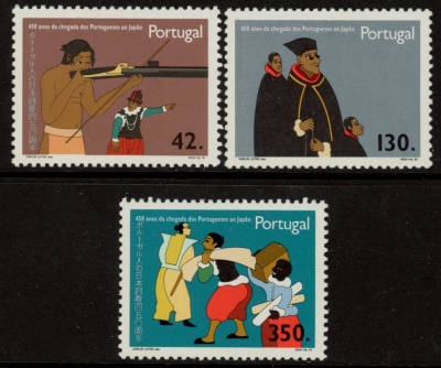1993 Portugal SG.2342-4 First Portugese Visit to Japan Set of 3 values U/M (MNH) 1993 Portugal SG.2342-4 First Portugese Visit to Japan Set of 3 values U/M (MNH)