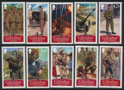 2008 Gibraltar SG1292-301 Royal Gibraltar Regiment Set of 10 values U/M (MNH) 2008 Gibraltar SG1292-301 Royal Gibraltar Regiment Set of 10 values U/M (MNH)