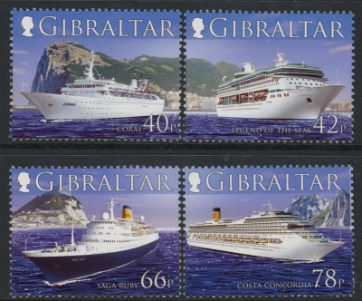2006 Gibraltar SG.1180-3 Cruise Ships series 2 set 4 values U/M (MNH) 2006 Gibraltar SG.1180-3 Cruise Ships series 2 set 4 values U/M (MNH)
