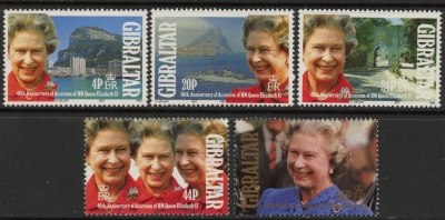1992 Gibraltar SG.673-7 40th Anniv of QEII Accession Set of 5 values U/M (MNH) 1992 Gibraltar SG.673-7 40th Anniv of QEII Accession Set of 5 values U/M (MNH)