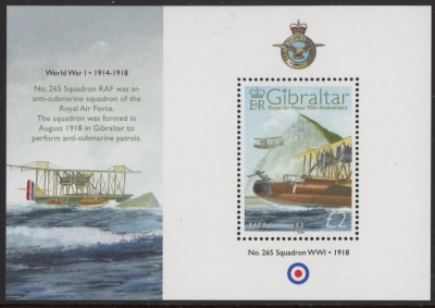 2008 Gibraltar MS.1267 90th Anniv of RAF Mini Sheet U/M (MNH) 2008 Gibraltar MS.1267 90th Anniv of RAF Mini Sheet U/M (MNH)