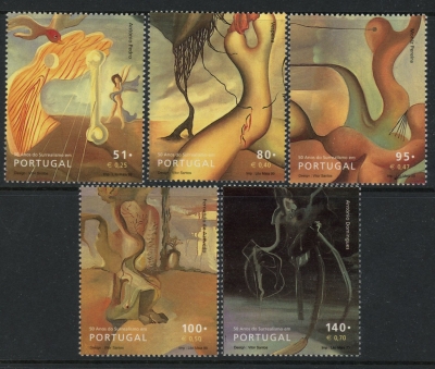 1999 Portugal SG.2726-30 Surrealism in Portugal Set of 5 values U/M (MNH) 1999 Portugal SG.2726-30 Surrealism in Portugal Set of 5 values U/M (MNH)