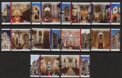 2012 Portugal SG.3951-60 Cathedrals Set of 10 values U/M (MNH) 2012 Portugal SG.3951-60 Cathedrals Set of 10 values U/M (MNH)